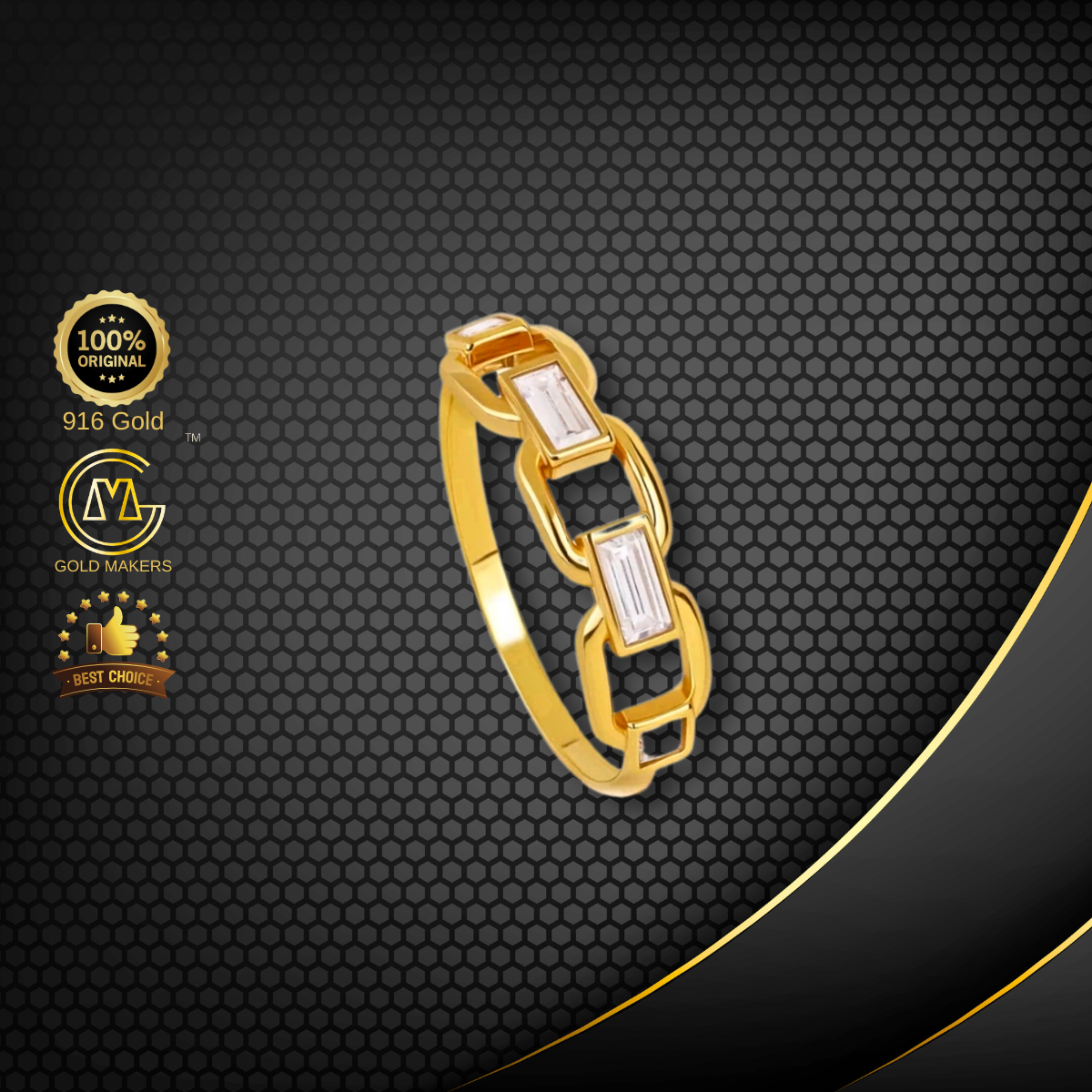 Cincin Batu Emas 916 CR9042-F