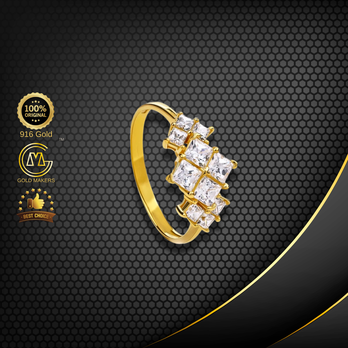 Cincin Batu Emas 916 BR9003-K