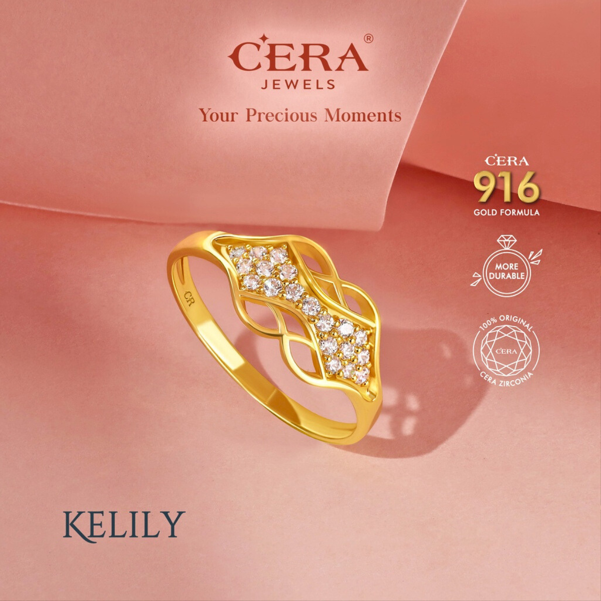 Cincin Batu Emas 916 CR9036-K