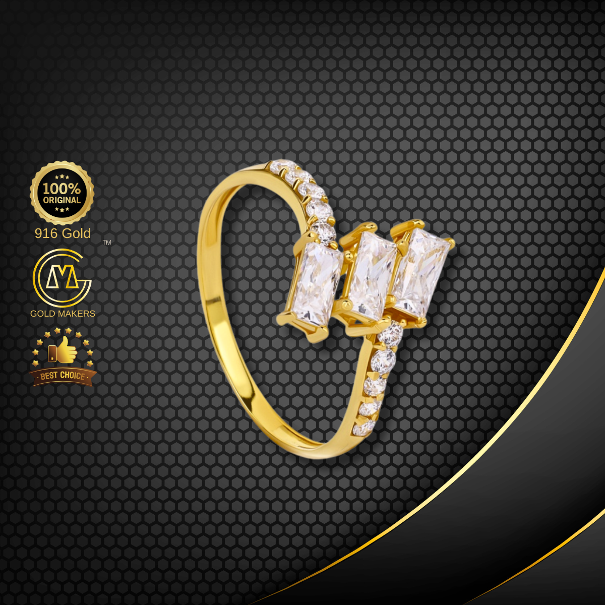 Cincin Batu Emas 916 BR9020-K
