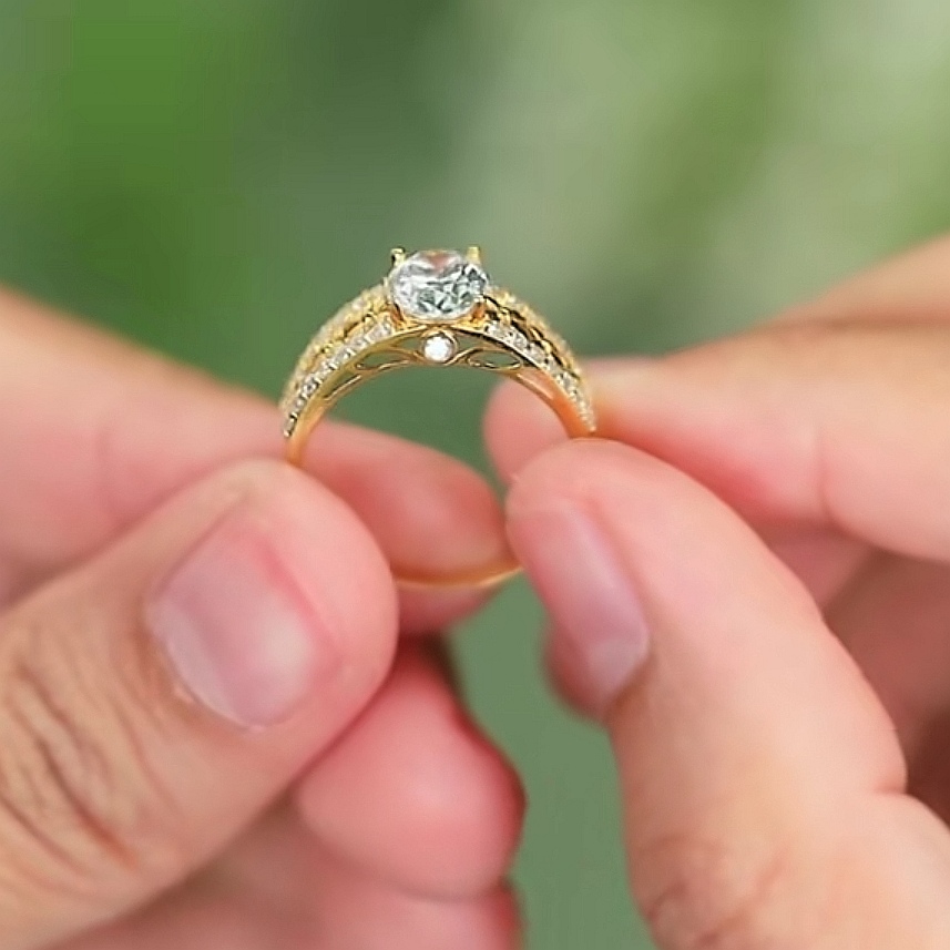 Cincin Batu Emas 916 CR9104-F - Image 3