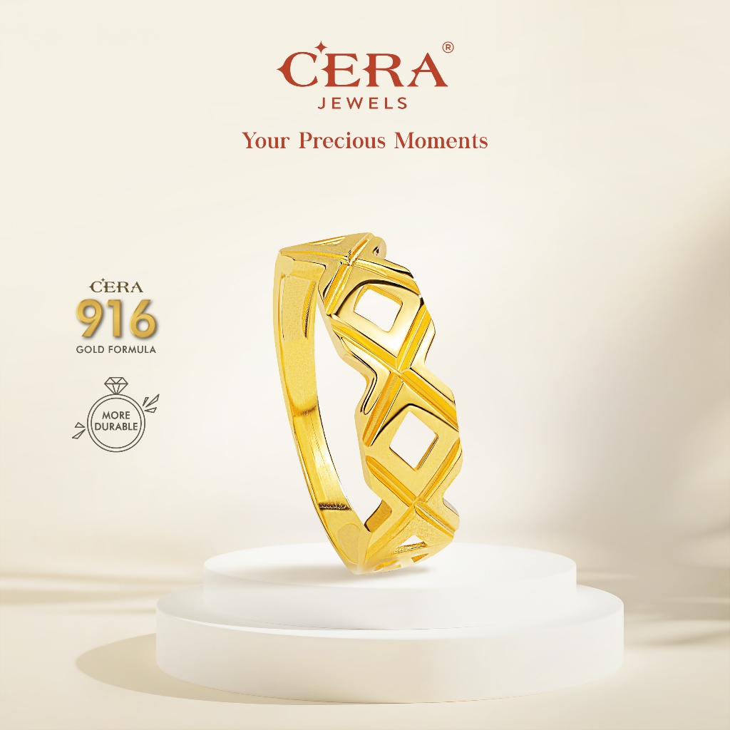 CERA 916 Gold Amber Ring GR9039-K